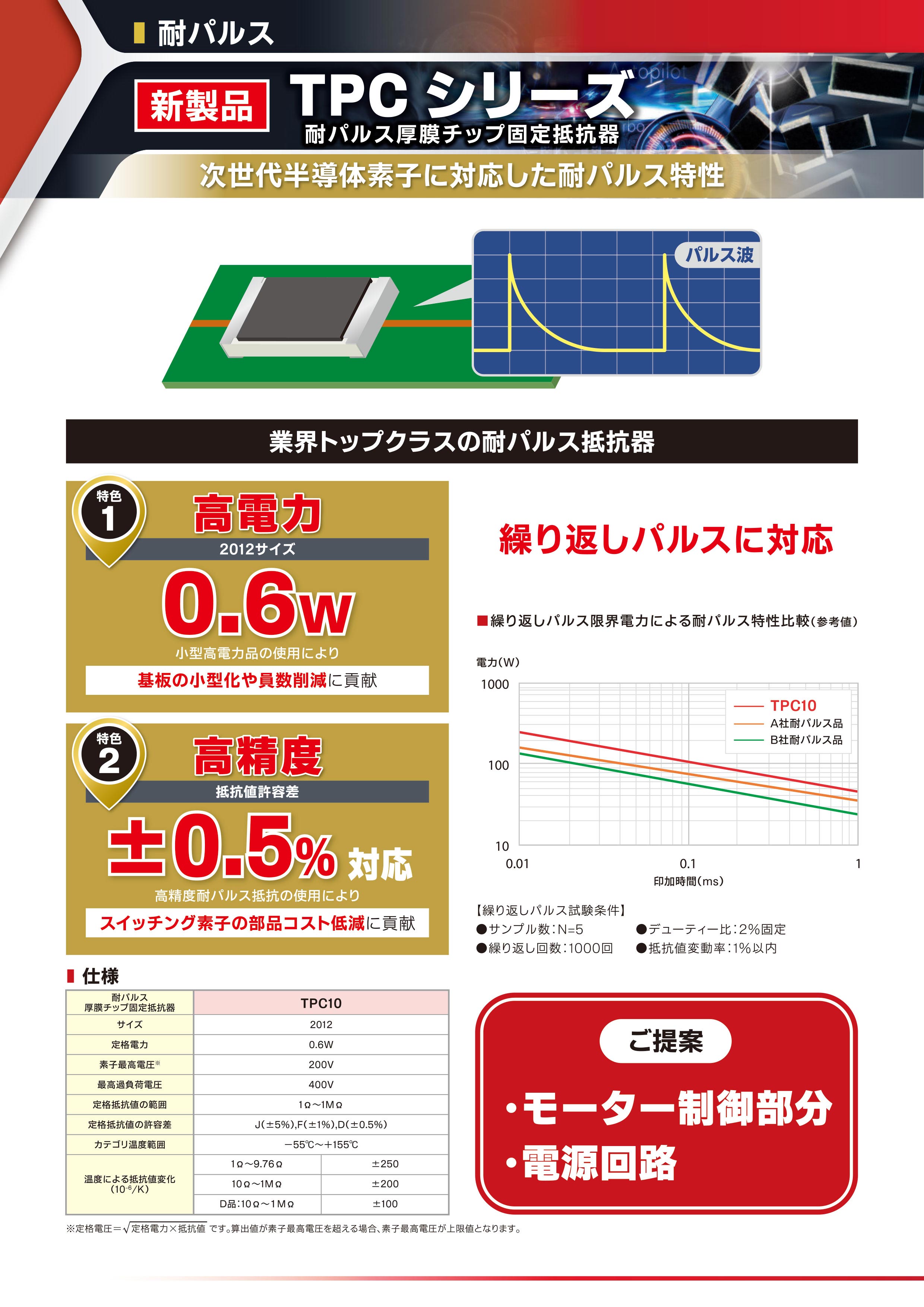 新製品TPCシリーズのご案内チラシ